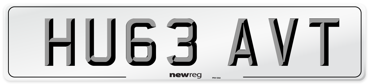 HU63 AVT Number Plate from New Reg